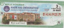 Milli Piyango Bileti: 29 Mart 2010, R, (1/4) Dörtte Bir Bilet - Kadir Has Üniversitesi