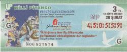 Milli Piyango Bileti: 28 Şubat 2010, G, (1/4) Dörtte Bir Bilet