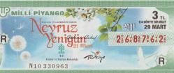 Milli Piyango Bileti: 29 Mart 2011, R, (1/4) Dörtte Bir Bilet - Nevruz Yenigün