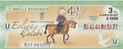 LOT.15 » Milli Piyango Bileti: 9 Ekim 2011, U, (1/4) Dörtte Bir Bilet - Evliya Çelebi