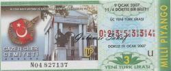 Milli Piyango Bileti: 9 Ocak 2007, U, (1/4) Dörtte Bir Bilet - Gazeteciler Cemiyeti