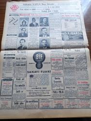 Ulus Gazetesi - 22 Mart 1949 - Cumhurbaşkanı İsmet İnönü'nün Dünkü Kabulleri - Tarım Bakanı Cavit Oral Bu Yılki Mahsul Durumu Şimdilik Endişe Verici Mahiyette Değil - Basın Yayın Yeni Teşkilat Kanunu - Peyami Safa Köşe Yazısı - Güreşçilerimizin İsveç'teki Zaferi - Kaçırılan Kızlar Yazan Gerard Fairlie Yazı Dizisi - Ehliyetsiz Ve Numarasız Bisikletler - İran Şahı Radyoda Bir Konuşma Yaptı - İskeçe'den 123 Mülteci Yurdumuza Sığındı - Harta Genel Müdürü Kadri Koray Amerika'ya Gitti - Berlin'de Ölüm Çeviren Orhan Veli Kanık - Filistin İçin Çarpıştığımız Günler Yazan M. Şevki Yazman Yazı Dizisi - Berlin'de Ölüm Çeviren Orhan Veli Kanık - Türkiye Avusturya Milli Maçına Dair - Ankara Santranç Şampiyonası - Yüksek Okullar Arası Maçlar - Cumhurbaşkanlığı Filarmonik Orkestrası - Ege Ve Efe Sabunları - Parla Emlak - Ankara Yayla Makarna - BIF Sanayi Fuarı - Kibarsil Çamaşırları Çabuk Temizler - Kurtuluş Eczanesi - Leyla Hüsnü - Yusuf Hüsnü - Sabite Tur Gülerman - Feyzi Aslangil - Kemani Haydar
