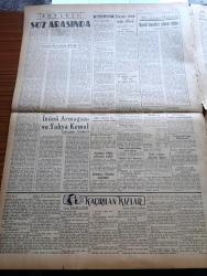 Ulus Gazetesi - 2 Mart 1949 - Profesör Doktor Yavuz Abadan Köşe Yazısı - Cumhurbaşkanı İsmet İnönü'nün Dünkü Kabulleri - Yıldız'da Harp Akademisine Bağlı Bir Yüksek Komuta Akademisi Kuruldu - Kominform Tito'ya Karşı Harekete Geçti - Komünistlerle Mücadele Her Tarafta Arttı - Ali Rana Tarhan İş Bankası İdare Meclisi Başkanlığına Seçildi - Ruslar Ortadoğu'da 60 Havaalanı Yapmış - Enver Hoca Rejimi - Atlantik Paktı Görüşmeler Son Safhaya Girdi - İngiliz Avam Kamarasının Alt Katı Sular Altında - Söz Arasında Yazan Nurullah Ataç - İnönü Armağanı Ve Yahya Kemal - Kaçırılan Kızlar Yazan Gerard Fairlie Yazı Dizisi - Kravçenko Kitabına Dair İzahat Verdi - Filistin İçin Çarpıştığımız Günler Yazan M. Şevki Yazman Yazı Dizisi - Berlin'de Ölüm Çeviren Orhan Veli Kanık - Hikaye İlk Sevap Yazan İzzet Tarhan - Zehra Bilir Bu Akşam İnci Aile Saz Salonunda - İstanbul Mağazası Siera Radyo - Salahaddin Pınar - Sabite Tur Gülerman - Hamlet Büyük Sinemada - Prag Enternasyonal Fuarı - Alfred Cortot Resital