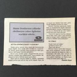 1 KASIM 1997 -TAKVİM YAPRAĞI-DOĞUM GÜNÜ HEDİYESİ-HUZUR TAKVİMİ,SİLİVRİ ÇORLU VE SARAYIN KURTULUŞU,1922,YAHYA KEMALİN ÖLÜMÜ 1958,ÇOCUĞUNUZA İSİM,BÜTÜN GÜNÜMÜZ İBADET OLSUN MU,ÜÇ CÜMLE
