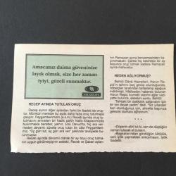 3 KASIM 1997 -TAKVİM YAPRAĞI-DOĞUM GÜNÜ HEDİYESİ-HUZUR TAKVİMİ,HZ ÖMERİN ŞEHİD EDİLMESİ 644,TANZİMATIN İLANI 1839,MUSULUN ELİMİZDEN ÇIKMASI 1918,LATİN HARFLERİNİN KABULÜ 1928,ÇOCUĞUNUZA İSİM,RECEP AYINDA TUTULAN ORUÇ,NEDEN AĞLIYORMUŞ