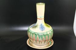 OSMANLI DÖNEMİ NADİR RENKTE AKITMALI KINIK TESTİ TABAĞI İLE BERABER COK NADİR  (KİTAP RAF