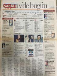 SABAH MELODİ GAZETESİ VE SABAH TELERAMA GAZETESİ -4 Aralık 1997 -Şirin Sever-Söyleyemedikleriniz--Ah şu kocalar-Hale Pakcan-Mimi ile Muti-Patrıck Mc Donnel-Bizim Aile-Mort Walker-Dıck Browne-Marvın-Tom Amstrong-astroloji-Şerif Ercan-Telekritik-Erdoğan sevgin--sabah TV’de bugün-Elif ergü-Mebrure Gönenç-Meliha Ulaş-Mihri Pektaş-Hatçe Özgener-Hatı Çırpan-Huriye Öniz-Fakiha Öymen-Fatma Memik-Ferruh Güpgüp-Bahire Bedis Aydilek-Benal Nevzat Arman-Esra Nayman-Konfort mobilya-Meltem Pusat-Mustafa Altıoklar-Ertürk Yöndem-Hıncal Uluç-Fatih terim-Edip Akbayram-Müslüm Gürses-Tayfun Talipoğlu-Can Dündar-İbo Show-Türkan varol-Esra ceyhan-Reyting Hamdi-Arabesk-Şener şen-Sultan-Kartal Tibet-James Dean