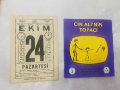 24 Ekim 1977 hediyelik orijinal Saatli Maarif takvim yaprağı (Cin Ali kitabı hediyeli:)