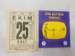 25 Ekim 1977 hediyelik orijinal Saatli Maarif takvim yaprağı (Cin Ali kitabı hediyeli:)