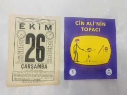 26 Ekim 1977 hediyelik orijinal Saatli Maarif takvim yaprağı (Cin Ali kitabı hediyeli:)