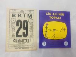 29 Ekim 1977 hediyelik orijinal Saatli Maarif takvim yaprağı (Cin Ali kitabı hediyeli:)