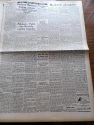 Ulus Gazetesi - 24 Şubat 1949 - Peyami Safa Köşe Yazısı - Bütçeye Dair Geniş Müzakereler - Adalet Bütçesi Üzerinde 25 Milletvekili Konuştu - Başbakan Şemsettin Günaltay - Diyanet Bütçesi Dolayısıyla Bir Tartışma Oldu - Lefke Belediye Başkanı Bay Nekipzade Fadıl - Afyon Milletvekili Ali Çetinkaya'nın Cenazesi Kaldırıldı - Akdeniz Paktı İçin İngiliz Dışişleri Bakanı Bevin'le Yapılan Temaslar - Trabzon'un Kurtuluş Yıldönümü - Adalet Bakanı Fuat Sirmen - Şükrü Saracoğlu Dün Bulgar Elçisini Kabul Etti - Kaçırılan Kızlar Yazan Gerard Fairlie Yazı Dizisi - Bursa'nın Tarihi 4 Kitaplığı Bir Binada Toplanıyor - Fransa'da Komünist Lider Thorez'in Sözleri İnfialle Karşılandı - Filistin İçin Çarpıştığımız Günler Yazan M. Şevki Yazman Yazı Dizisi - Akdeniz Futbol Turnuvası İçin Hazırlıklar - Beyaz Saray'da 50 Yıl Çeviren Kazım Sevinç Altınçağ - Cebeci Halk Odası Sokak Koşusu - Fievrin Ağrı - Bulmaca - Radyo - Tural Öksürüğü Ve Bronşiti Geçirir - Şaklar Ayakkabıları Atölyesi - Parker Quink Mürekkebi