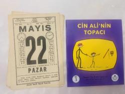 22 Mayıs 1977 hediyelik orijinal Saatli Maarif takvim yaprağı (Cin Ali kitabı hediyeli:)