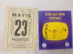 23 Mayıs 1977 hediyelik orijinal Saatli Maarif takvim yaprağı (Cin Ali kitabı hediyeli:)