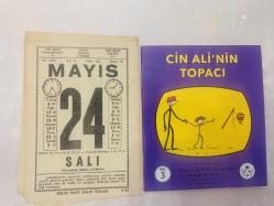 24 Mayıs 1977 hediyelik orijinal Saatli Maarif takvim yaprağı (Cin Ali kitabı hediyeli:)