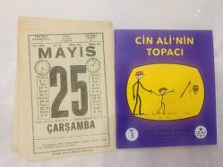 25 Mayıs 1977 hediyelik orijinal Saatli Maarif takvim yaprağı (Cin Ali kitabı hediyeli:)