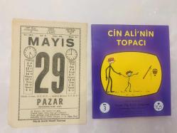 29 Mayıs 1977 hediyelik orijinal Saatli Maarif takvim yaprağı (Cin Ali kitabı hediyeli:)