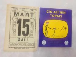 Efemera - 15 Mart 1977 hediyelik orijinal Saatli Maarif takvim yaprağı (Cin Ali kitabı hediyeli:) - kitantik - kitaLog