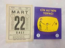 22 Mart 1977 hediyelik orijinal Saatli Maarif takvim yaprağı (Cin Ali kitabı hediyeli:)