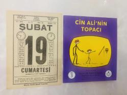 19 Şubat 1977 hediyelik orijinal Saatli Maarif takvim yaprağı (Cin Ali kitabı hediyeli:)