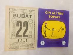 22 Şubat 1977 hediyelik orijinal Saatli Maarif takvim yaprağı (Cin Ali kitabı hediyeli:)