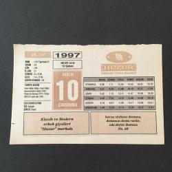 10 ARALIK 1997-TAKVİM YAPRAĞI-DOĞUM GÜNÜ HEDİYESİ-HUZUR TAKVİMİ,İNSAN HAKLARI HAFTASI,İNSAN HAKLARI BEYANNAMESİNİN KABULÜ,1948,PLEVNENİN DÜŞMESİ,1877,TÜRKİYE UNESCO ÜYESİ OLDU 1948,ÇOCUĞUNUZA İSİM,İLİM VE AMEL,EN UZUN İSİM