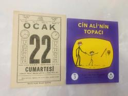 22 Ocak 1977 hediyelik orijinal Saatli Maarif takvim yaprağı (Cin Ali kitabı hediyeli:)