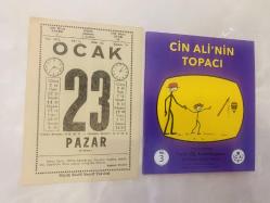 23 Ocak 1977 hediyelik orijinal Saatli Maarif takvim yaprağı (Cin Ali kitabı hediyeli:)