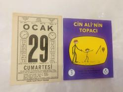 29 Ocak 1977 hediyelik orijinal Saatli Maarif takvim yaprağı (Cin Ali kitabı hediyeli:)