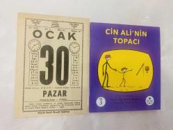 30 Ocak 1977 hediyelik orijinal Saatli Maarif takvim yaprağı (Cin Ali kitabı hediyeli:)