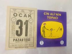 31 Ocak 1977 hediyelik orijinal Saatli Maarif takvim yaprağı (Cin Ali kitabı hediyeli:)