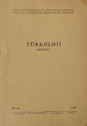 TÜRKOLOJİ DERGİSİ DTCF Türk Dili ve Edebiyatı Araştırmaları Enstitüsü / Türk Dili ve Edebiyatı Bölümü, 1968 - 2012, Cilt: III - XIX [12 ADET]
