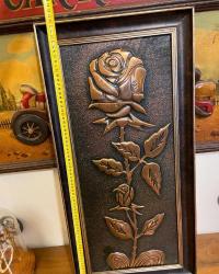 Avrupa antika bakır kabartmalı tablo