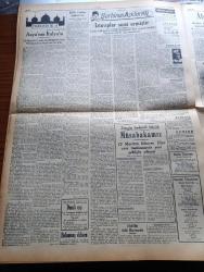 Ulus Gazetesi - 5 Mart 1950 - Hüseyin Cahit Yalçın Köşe Yazısı - Cumhurbaşkanı İsmet İnönü Malatya Heyetini Kabul Etti - Türkiye'de Çalışma Teşkilatı - Yüksek Seçim Kurulu Başkanı Münir Akyürek Oldu - Af Tasarısının Tam Metni - Hilmi Uran'ın Basına Demeci - Galatasaray Beykoz'a Mağlup Oldu - Türk İran Ordu Karmaları Maçı - Gazi Lisesi Basketbol Şampiyonu - Yabancı Gözü Yazan Falih Rıfkı Atay - Hemşire Nimet Yazan Azmiye Hami Güven Yazı Dizisi - Sovyetler Afrika'da Bir Komünist İmparatorluğu Kurmak Niyetindeymiş - İran Şahı Öğrencilerimizle Görüştü - Vali Fahrettin Kerim Gökay Heybeli Ve Büyükada'yı Ziyaret Etti - Charlie Chaplin'in (Şarlo) Aşkları Yazı Dizisi - Tiyatro Ve Roman Yazarı Kotzbue Nasıl Öldürülmüştü - Fred Astaire'in Kraliçesi - Uçan Gölgeler Yazan Server Bedi - Ege Ve Efe Sabunları - Günah Çocuğu Filmi Büyük Sinemada - Manisa'da 1955 De Okulsuz Köy Kalmayacak - Luxor Pikapları - Tarlan Diş Macunu - Ayşe Savaşır Ve Yıldız Tarkan Piyano Denemesi