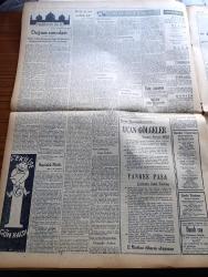 Ulus Gazetesi - 6 Mart 1950 - Peyami Safa Köşe Yazısı - Hüseyin Cahit Yalçın Köşe Yazısı - Türk İtalyan Paktı Dostluk Andlaşmasını Amerika Desteklemiyor - Türkiye'ye Dair Ürdün Kralı Abdullah'ın Dostane Demeci - Yüksek Seçim Kurulu Toplantı Halinde - Devlet Mi Özel Teşebbüs Mü Yazan Bülent Büktaş - Hemşire Nimet Yazan Azmiye Hami Güven Yazı Dizisi - Nasreddin Hoca 70 Manzum Hikaye - Yedi Sendika Bir Birlik Kuruyor - Demokrat Parti'nin Köylerdeki Propagandası - Haftanın Filmleri - Devlet Tiyatrosunda Opera Temsilleri Palyaço - Lütfi Ay - Rifat Necdet Evrimer - Necati Mağazası - Yapı Ve Kredi Bankası - Şanghaylı Kadın Yeni Sinemada - Kara Bahtım Filmi Müzik Sadettin Kaynak Şarkılar Safiye Ayla - Zehra Bomonti Aile Saz Salonunda - Eski Pikaplarınızı Luxor Otomatik Pikabı İle Değiştiriniz - Beşiktaş Takımı İstanbul Lig Şampiyonu Oldu - Futbol Hakemleri Yazan Rasim Adasal - İstanbul Puan Cetveli - Milli Takım Anketi