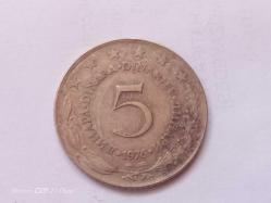 YUGOSLAVYA 5 DİNAR 1976