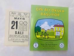 21 Mayıs 1985 hediyelik orijinal Saatli Maarif takvim yaprağı (Cin Ali kitabı hediyeli:)