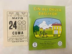24 Mayıs 1985 hediyelik orijinal Saatli Maarif takvim yaprağı (Cin Ali kitabı hediyeli:)