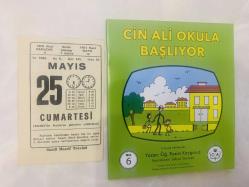 25 Mayıs 1985 hediyelik orijinal Saatli Maarif takvim yaprağı (Cin Ali kitabı hediyeli:)