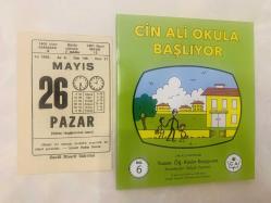 26 Mayıs 1985 hediyelik orijinal Saatli Maarif takvim yaprağı (Cin Ali kitabı hediyeli:)