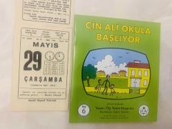 29 Mayıs 1985 hediyelik orijinal Saatli Maarif takvim yaprağı (Cin Ali kitabı hediyeli:)