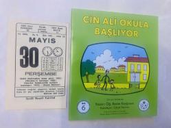 30 Mayıs 1985 hediyelik orijinal Saatli Maarif takvim yaprağı (Cin Ali kitabı hediyeli:)