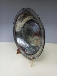 Antika Osmanlı Saz Tuğralı - Tarihli Dövme Bakır Sahan