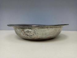 Antika Osmanlı Saz Tuğralı - Tarihli Dövme Bakır Sahan