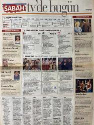 SABAH MELODİ GAZETESİ VE SABAH TELERAMA GAZETESİ -10 Kasım 1997 -Söyleyemedikleriniz--Ah şu kocalar-Hale Pakcan-Mimi ile Muti-Patrıck Mc Donnel-Bizim Aile-Mort Walker-Dıck Browne-Marvın-Tom Amstrong-astroloji-Şerif Ercan-Telekritik-Erdoğan sevgin--sabah TV’de bugün-Yumoş-Selcan odabaşıoğlu-Atatürk-Mimoza-Refet angın-Necla ışın-Leman subarlas-Seda kaya güler-Bellona-Expo Med-Nawal Mutavattil-Cenet bayazıt-Buket uzuner-Ceylan orhun-Gila Benmayor-Esra öz-Kürşat başar-Fogo kraliçesi-Esra ceyhan-Saat dokuzsıfırbeş-Atv-Nezibe araz-Cem idiz-Haluk kurdoğlu-Zafer Ergin-Hakan altıner-Ayberk atilla-Mehmet ulay-Ali öztürk-Mithat bereket-Erkan yolaç-Astral-Müjdan gezen-Yıldırım bekçi-Zekai tunca-Alışveriş manzaraları- Bette midler-Öğretmen kemal-Cüneyt arkın-Fikret hakan-Remzi jöntürk-Emine-Orhan aksoy-Tarık akan-Filiz akın-Ekrem bora-Münir özkul-Adile naşit-Aile şerefi-Lee remick-Harika kızlar-Ted demme-Matt dillon-Angie-Vukovar-Satisfaction-Adalet için-Joan Freeman-Justine bateman