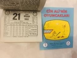 21 Nisan 1987 hediyelik orijinal Türkiye gazetesi takvim yaprağı (Cin Ali kitabı hediyeli:)