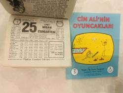 25 Nisan 1987 hediyelik orijinal Türkiye gazetesi takvim yaprağı (Cin Ali kitabı hediyeli:)