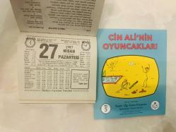 27 Nisan 1987 hediyelik orijinal Türkiye gazetesi takvim yaprağı (Cin Ali kitabı hediyeli:)
