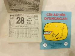 28 Nisan 1987 hediyelik orijinal Türkiye gazetesi takvim yaprağı (Cin Ali kitabı hediyeli:)