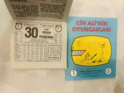 30 Nisan 1987 hediyelik orijinal Türkiye gazetesi takvim yaprağı (Cin Ali kitabı hediyeli:)